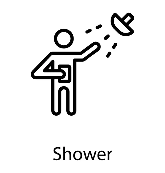 Uma Pessoa Banheiro Tomando Banho —  Vetores de Stock