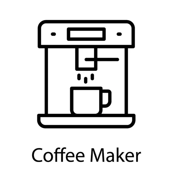 Elektriska Kaffekvarnen Med Mugg Föreställande Kaffebryggare — Stock vektor