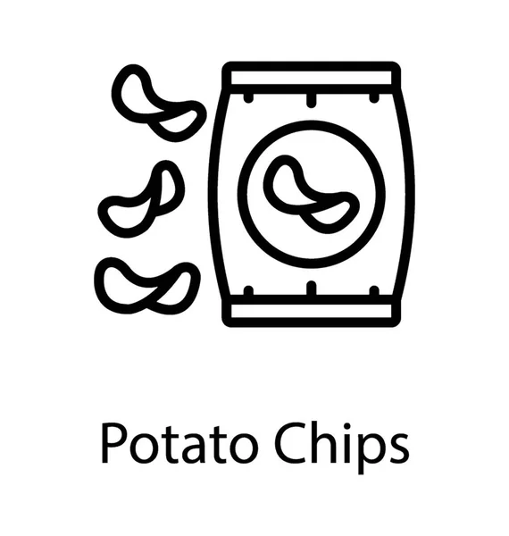 Copos Fritos Patata Que Representan Cuñas Patata — Vector de stock