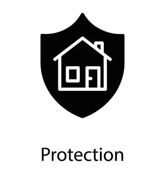 Ein Home Icon Design Mit Sicherheitsschild Home Security — Stockvektor