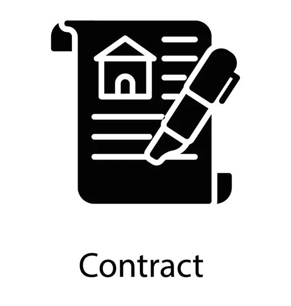 Documento Propiedad Con Lápiz Que Muestra Concepto Icono Contrato Propiedad — Vector de stock