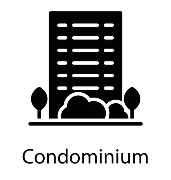 Edificio Residencial Llamado Condominio — Vector de stock