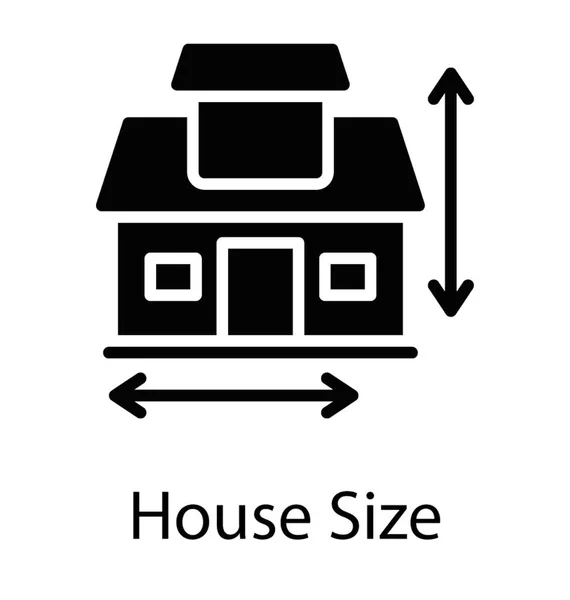 家の測定の単純なグリフ アイコン デザイン — ストックベクタ