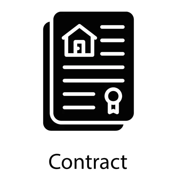 Stampa Una Casa Documento Che Mostra Contratto Proprietà — Vettoriale Stock