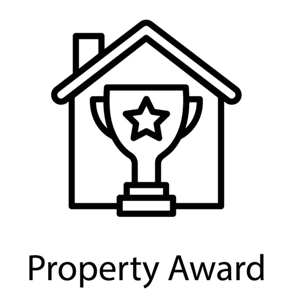 Κύπελλο Τρόπαιο Σώμα Κτίριο Βραβεία Ακίνητης Περιουσίας — Διανυσματικό Αρχείο