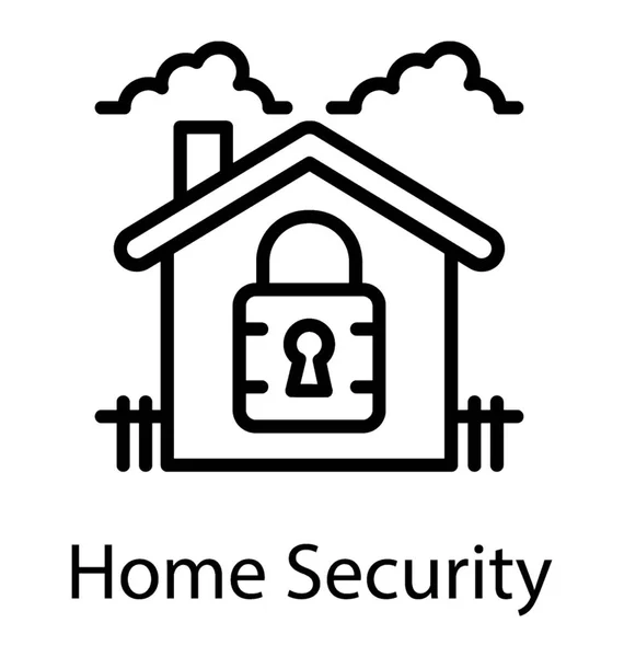 Padlock House Home Security — Stock Vector