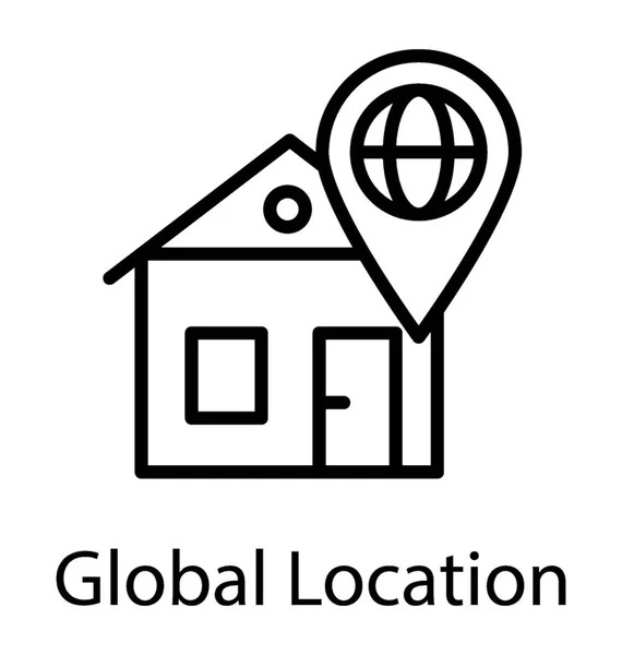 Pin Mapa Con Ubicación Casa — Vector de stock