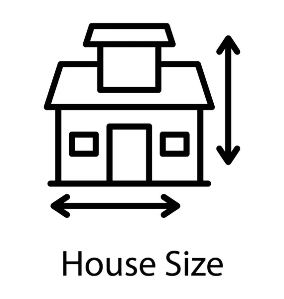 家の測定のシンプルなラインのアイコン デザイン — ストックベクタ