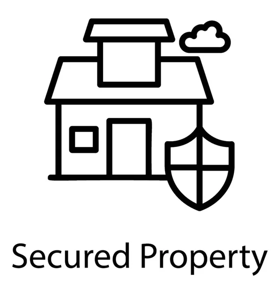 Home Icon Design Security Shield Home Security — Stock Vector