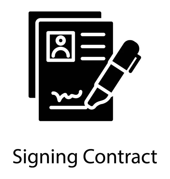 Έγγραφο Συμφωνίας Υπογραφή Και Πένα — Διανυσματικό Αρχείο