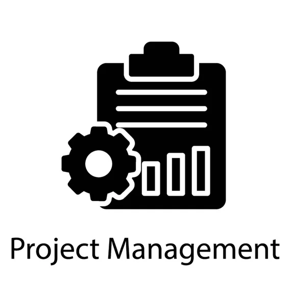 프로젝트 통계와 프로젝트 관리에 아이콘이 클립보드 — 스톡 벡터