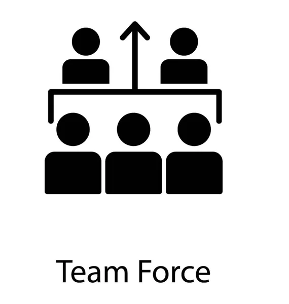 つのチーム リーダーは チームの 一緒に接続されているすべてのチームの概念化力アイコン — ストックベクタ