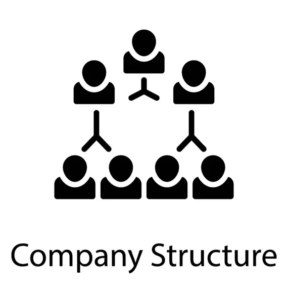 会社の構造を示す労働者の Herichal アイコン — ストックベクタ