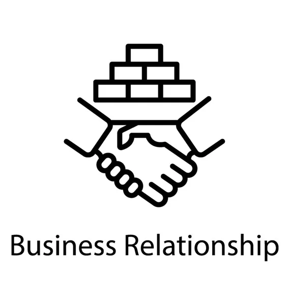 Podle Konstrukce Zdiva Pozadí Handshake Symbolizující Ikonu Pro Vytvoření Obchodních — Stockový vektor