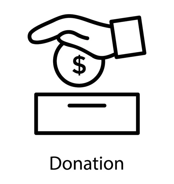 Kid Hand Compassionate Some Money Resources Embodying Donation Icon — Stock Vector