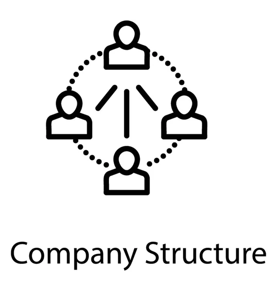 Nsanların Birbirleri Ile Şirket Sunan Bağlı Grup Yapısı Simgesi — Stok Vektör