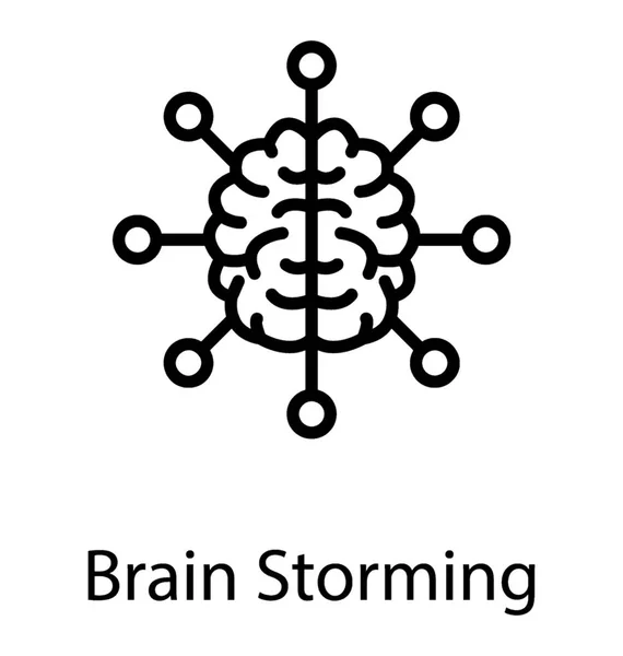 Cérebro Modo Trabalho Onde Surgem Ideias Inferindo Ícone Para Brainstorming —  Vetores de Stock