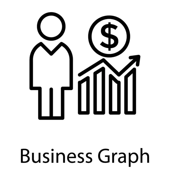 Obchodní Graf Nahoru Režie Šipky Avatara Mužského Označující Obchodní Úspěch — Stockový vektor