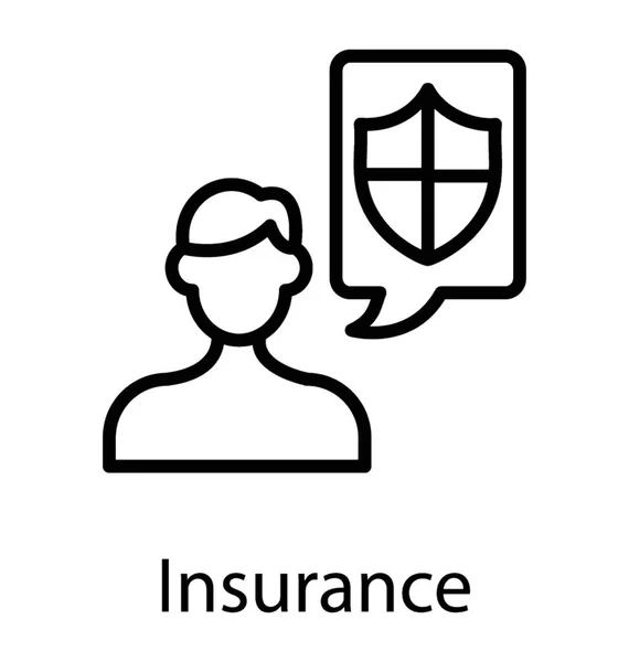 Human Avatar Shield Indicating Insurance Icon — Stock Vector