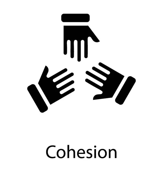 Des Mains Sur Main Montrant Icône Conceptuelle Cohésion Travail Équipe — Image vectorielle