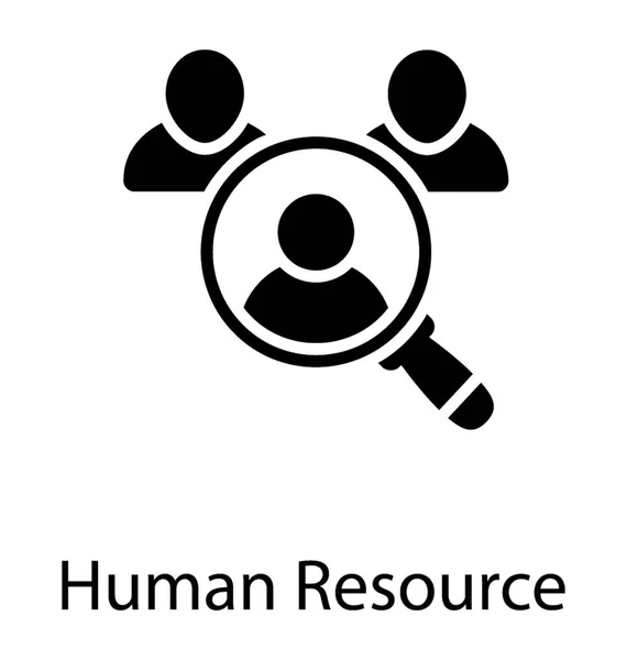 Magnifying Glass Lens Human Avatar Defines Concept Human Resource — Stock Vector