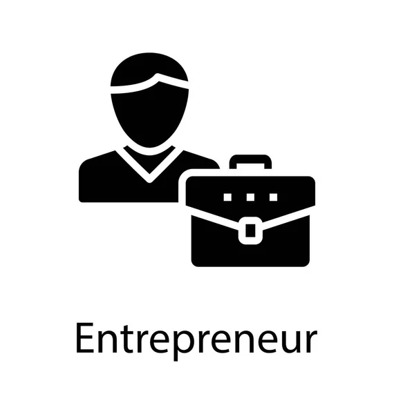 Ein Geschäftsmann Mit Aktentasche Ist Unternehmer — Stockvektor