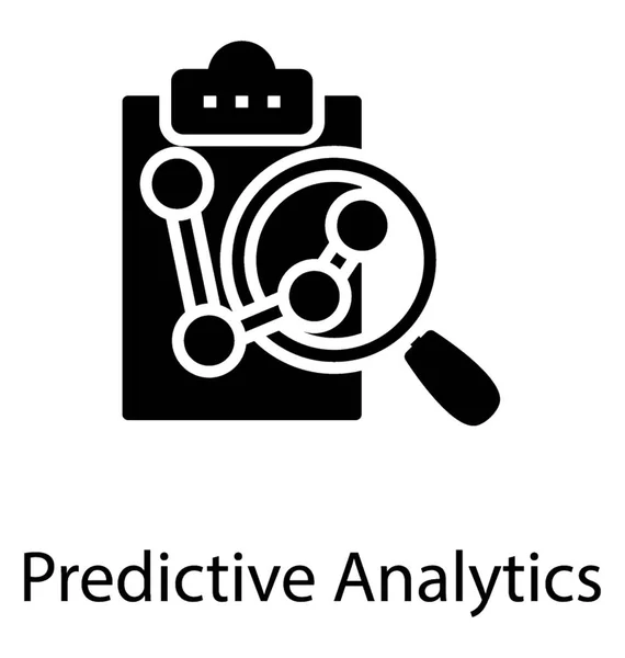 Uma Lupa Com Gráfico Glifo Área Transferência Ícone Análise Preditiva —  Vetores de Stock