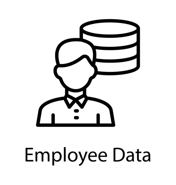 Business Person Avatar Server Database Background Picuring Employee Data Icon — Stock Vector