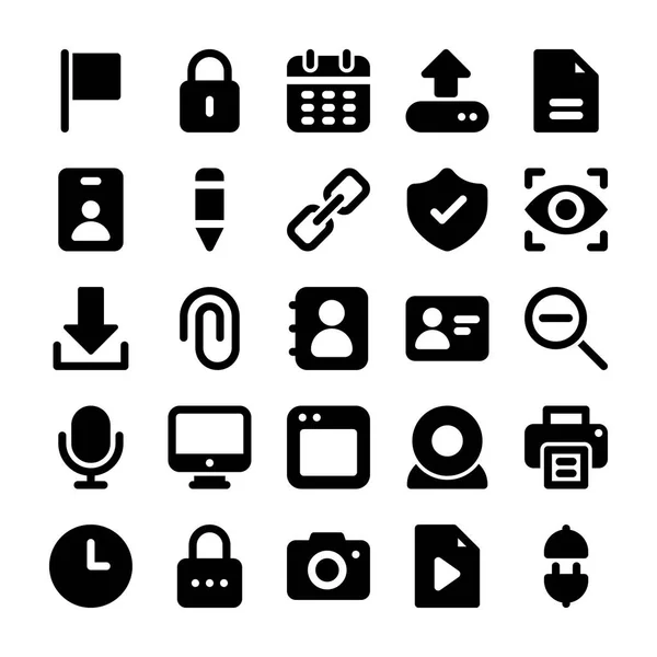 User Interface Glyph Icons — Stock Vector