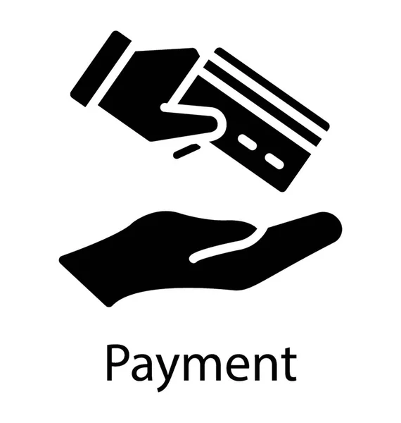 Uma Mão Oferecendo Cartão Para Pagamento Outra Mostrando Ícone Pagamento — Vetor de Stock