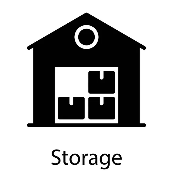 Une Maison Remplie Boîtes Montrant Icône Unité Stockage — Image vectorielle