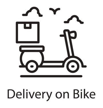Küçük motosiklet gıda teslim kavramı sunan bir paket ile 