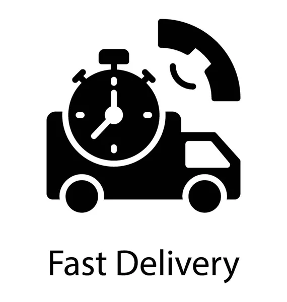 Icon Having Freight Truck Clock Package Receiver Notion Delivery Inquiry — Stock Vector