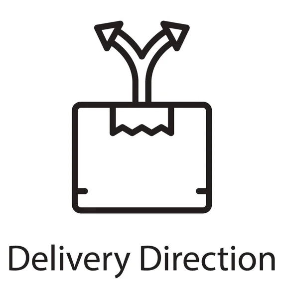Ein Karton Mit Pfeilsymbolen Beiden Richtungen Symbol Für Die Lieferrichtung — Stockvektor