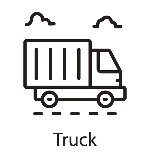 Велика Вантажівка Контейнером Рухається Дорозі Щоб Показати Значок Вантажівки — стоковий вектор