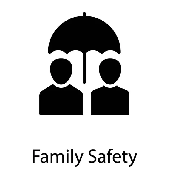 Male Female Avatar Umbrella Protection Presenting Family Insurance Icon — Stock Vector