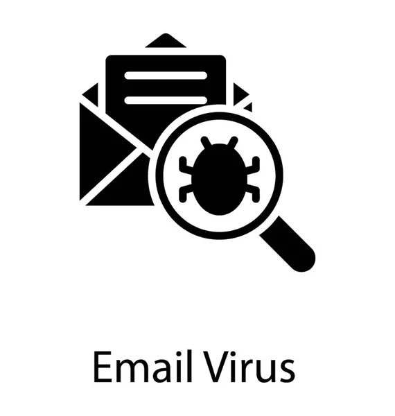 Icono Glifo Diseño Correo Electrónico Con Amenaza Virus — Archivo Imágenes Vectoriales