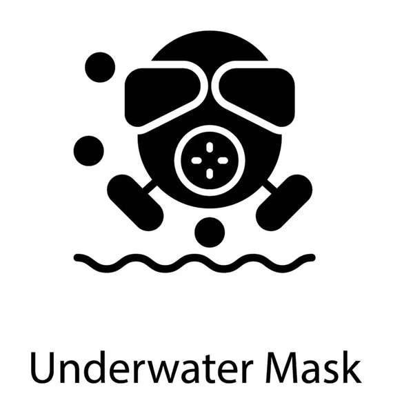 Maske Zum Atmen Unter Wasser Unterwassermaskensymbol — Stockvektor