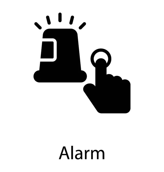 Emergency Alarm Hand Tapping Simple Icon Alert — Stock Vector