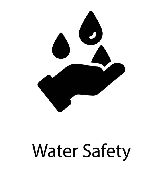 Menschliche Hand Schützt Wassertropfen Wasserschutzkonzept — Stockvektor