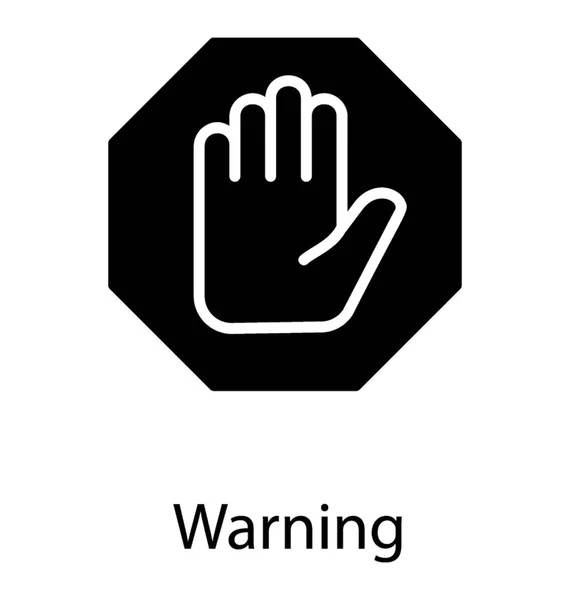 Octagonal Background Stop Hand Sign Prohibited Activities — Stock Vector