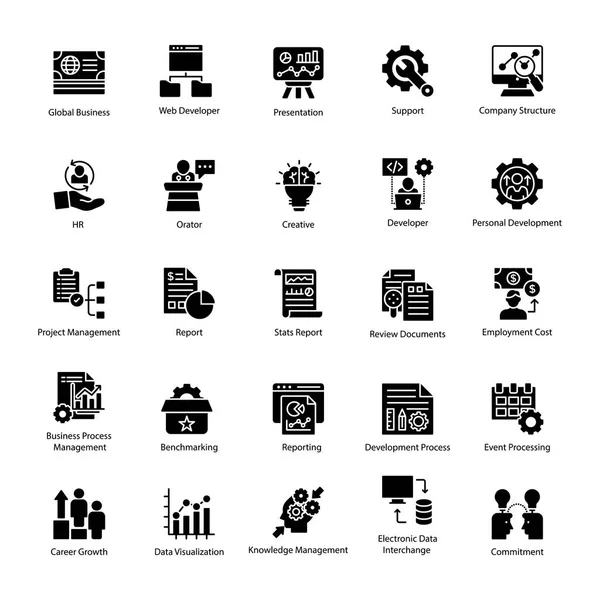 Üzleti Menedzsment Icons Pack — Stock Vector