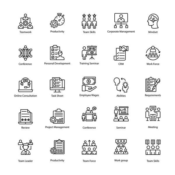 Business Management Icon Collection — Wektor stockowy