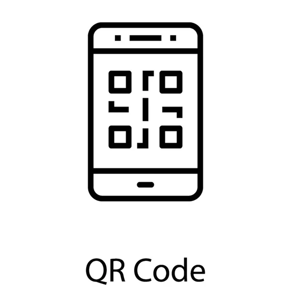 Código Barras Matriz Respuesta Rápida Pantalla Móvil Icono Vector Código — Archivo Imágenes Vectoriales