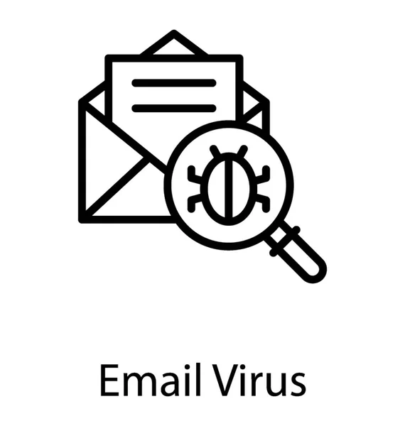 Icono Línea Diseño Correo Electrónico Con Amenaza Virus — Archivo Imágenes Vectoriales