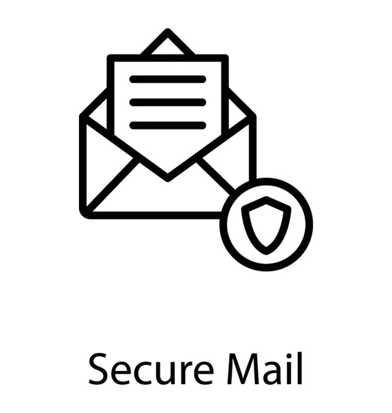 Enveloppe Lettre Avec Bouclier Protection Présente Concept Email Sécurisé — Image vectorielle