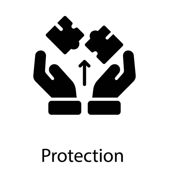 Two Hands Guarding Two Entities Arrow Sign Whole Concept Protection — Stock Vector