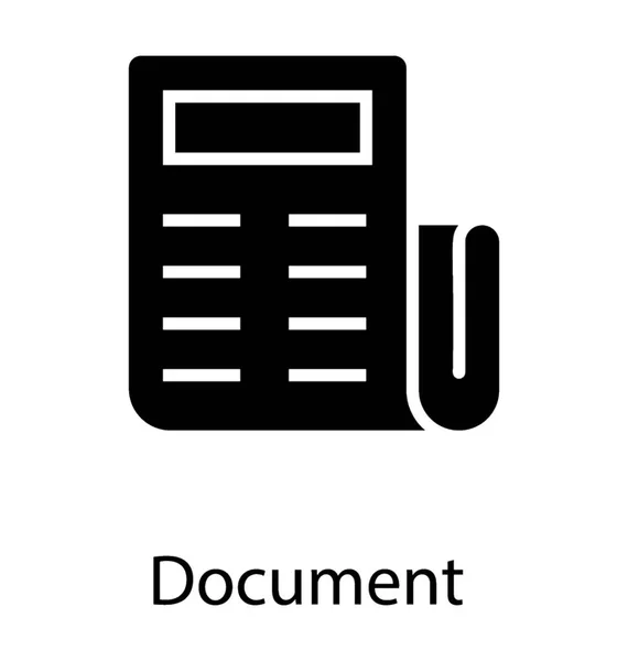 Papel Doblado Que Contiene Algún Registro Analizando Icono Del Documento — Vector de stock