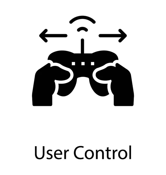 游戏控制器在双手与箭头两侧和一些信号的边缘 用户控件图标 — 图库矢量图片