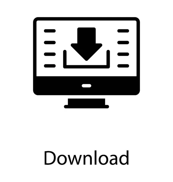 Lcd Screen Arrow Processing Download Icon — Stock Vector